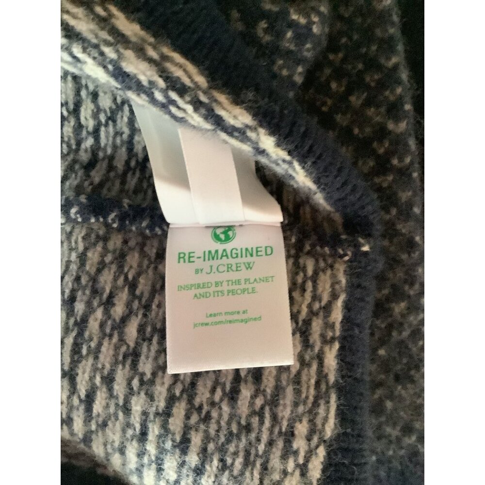 J. Crew Rugged Merino Wool Blend Crewneck Sweater L Blue/Navy - Picture 7 of 7
